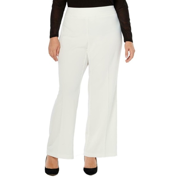 INC Intl Concepts Wide Leg Pants Slacks Ivory NWT - Picture 1 of 7
